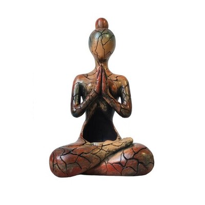 Teelichthalter mit Meditationsfigur Zen Meditation Statue Boho für Yogi