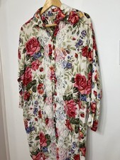 Vtg Victoria's Secret Gold Label Rayon Lace Pink Green Floral Nightgown M/L