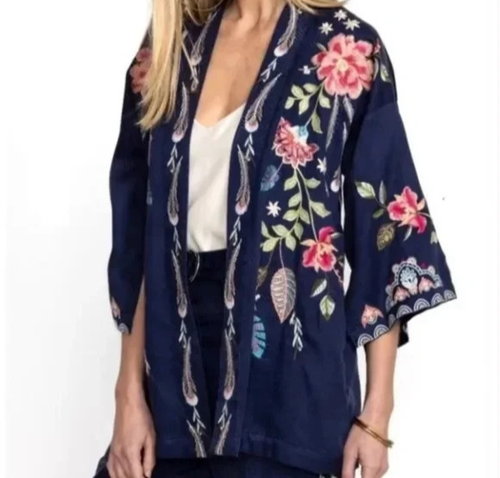 Johnny Was Emika Kimono Otwarty granatowy haft S; Fabrycznie nowy z metką - Zdjęcie 1 z 21