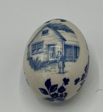 The Egg Lady Porcelain Egg Blue vintage