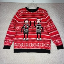 Vintage Alex Stevens Ugly Christmas Holiday Sweater Unisex Adult XXL Robots