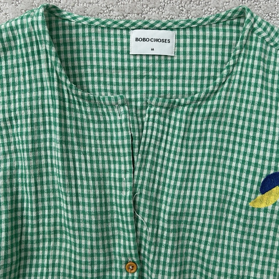 Mono Bobo Choses M Mezcla de Lino Bolsillos Recortados Cintura Elástica Verde Guinga Foto 3 de 4