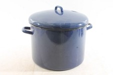 alter Topf mit Deckel Kochtopf Blau Vintage Einkochtopf einkochen Emaille