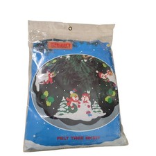 Titan Needlecraft 36" Felt Tree Skirt Kit 84051 Snowmens Christmas Holly Snow