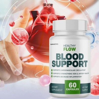 Blood Support, Healthy Flow - 60 Capsules Cardiovascular Circulation Genuine