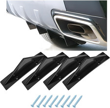 4-Piece Universal Car Rear Bumper Lip Diffuser Shark Fin Spoiler Kit