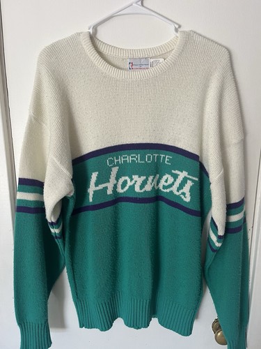 VINTAGE Cliff Engle 80s 90s Charlotte Hornets sweater Size Medium - Picture 4 of 4