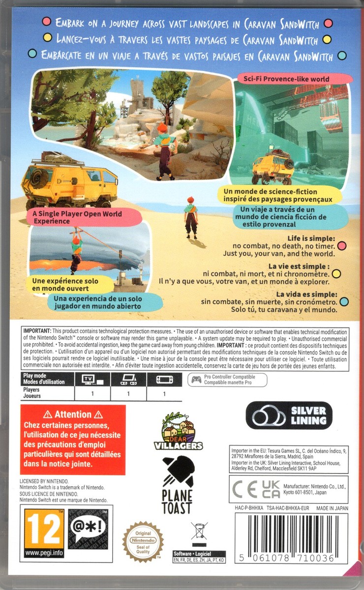 Caravan Sandwich Witch - Jeu Nintendo Switch Neuf Sous Blister - Aventure - PAL
