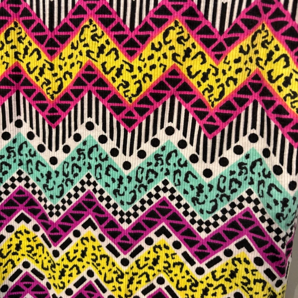 Camiseta sin mangas Faded Glory Chevron amarillo rosa turquesa (niña grande 10/12) Foto 2 de 4