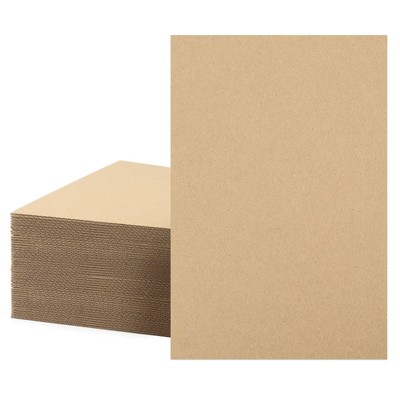 Mat Board Center, 50 Corrugated Cardboard Sheets 6x9 Inches Flat Card Board I...