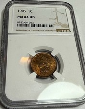 Penny Indian Head 1905 NGC MS63 RB (rojo/marrón) ¡¡Precioso video para colorear!! - BK1