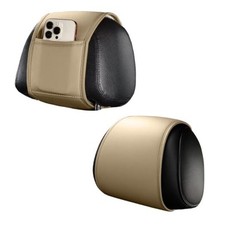 2PCS Car Headrest Covers for Back Seat, Leather Dirt-Proof Car Seat Head Beige