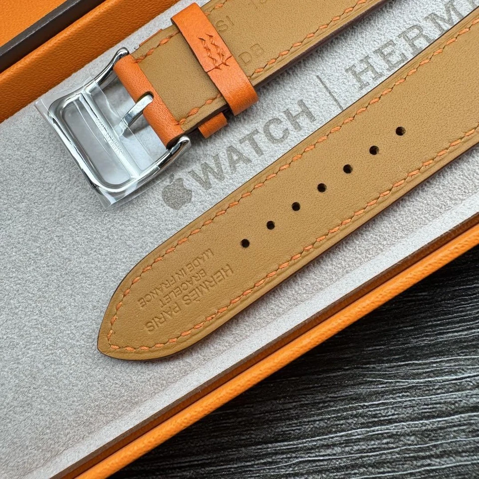 Apple Watch Hermes Correa Rápida de Cuero Naranja Sin Usar para 38mm-42mm Foto 3 de 4