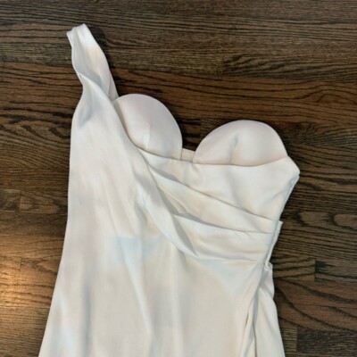 strapless open back dress The Sabrina One Shoulder Corset Gown Black / 4