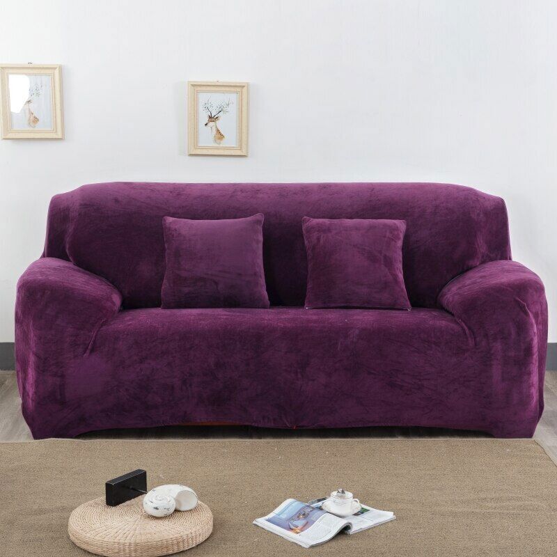 Thick Plush Sofa Cover Stretch Furniture Covers Elastic Sofa Covers for Living Room Slipcovers main image 1
