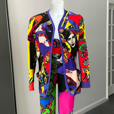 GIANNI VERSACE silk jacket Vogue print Pop Art size IT 44