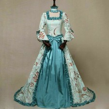 Damen Mittelalterlich Lolita Kostüm Schlaghose Arm Quadrat Hals Ballkleid Retro