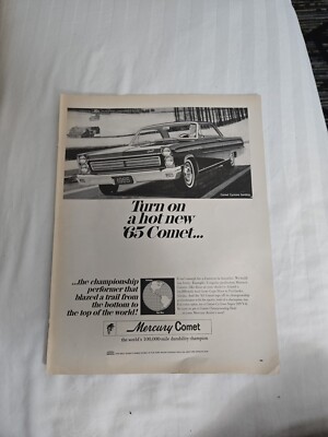 1965 Mercury Comet Cyclone Hardtop vintage print Ad 10x14
