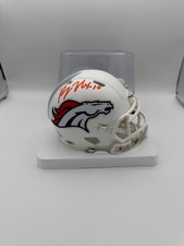 Bo Nix Signed Denver Broncos White Speed Mini Helmet COA Holograms