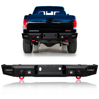 Vijay for 2011-2014 GMC Sierra 2500HD/3500HD Rear Black Bumper w/Spotlights