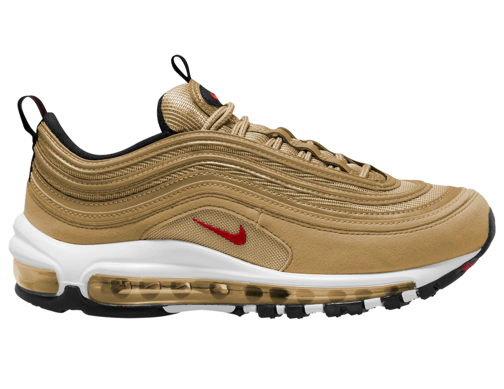 Nike Air Max 97 OG Metallic Gold White Black Red Women's Sneakers DQ9131-700
