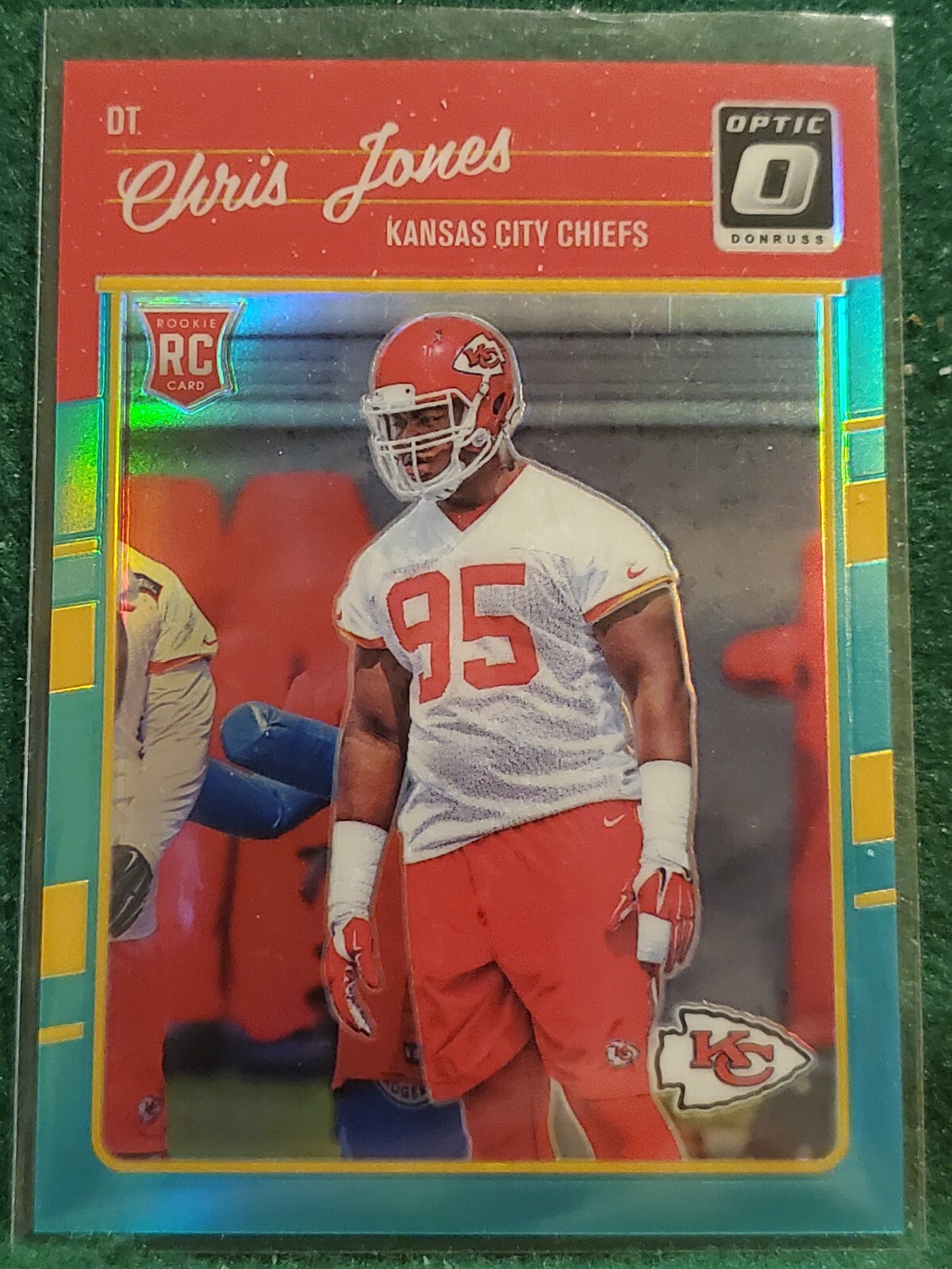 2016 Optic Chris Jones Aqua 77/299 Rookie Card Chiefs