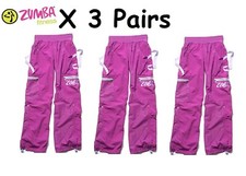 3x Damen Teen Mädchen PINK Zumba Cargohose Hose Tanz Gr.8-10 Small
