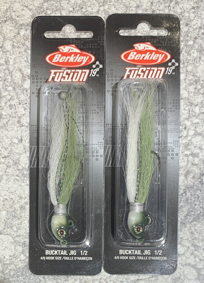 Packs Berkley Fusion 19 Saltwater Bucktail Jig 1/2 OZ Olive