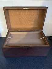 Ręcznie robione pudełko do szycia / rzemiosła drewniane vintage ozdobne uchwyty boczne WYPRZEDAŻ