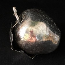 Vintage Large Silver Apple Figurine Italy Silver 800 Signed Rare Collectible