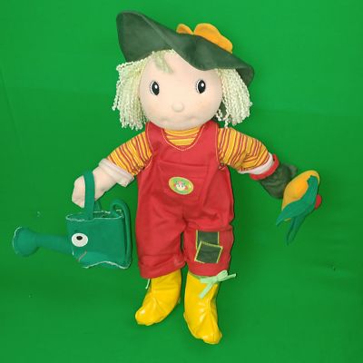 MAGGIE RAGGIES RED OVERALLS GARDEN GARDENING CARROT PLUSH STUFFED DOLL