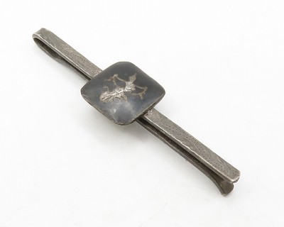 Vintage Siam Sterling Silver Black Niello Dancer Tie Tac de