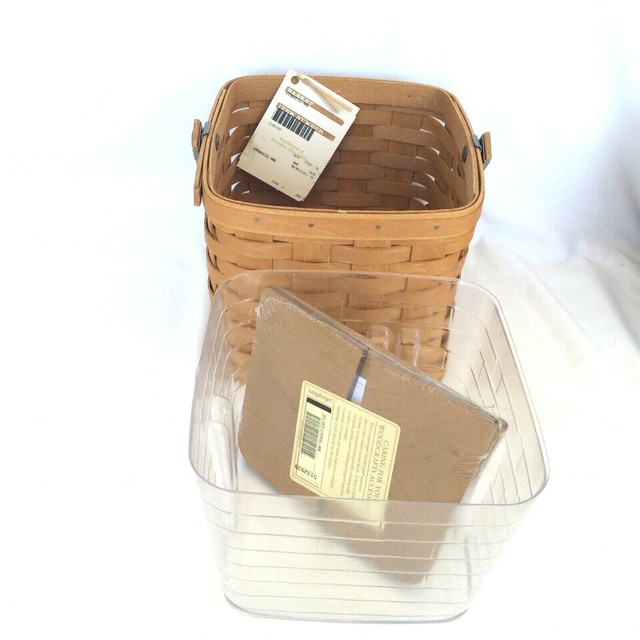 Warm Brown Longaberger Utensil Basket Protector Wood Divide New