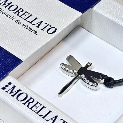 Morellato Collier Libellule Pendentif Cordon Noir Acier Cristaux Swarovski - Photo 1/4