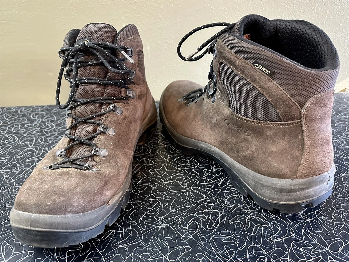 AKU Hiking Boots Men 12 Italian Suede Waterproof Goretex Brown Clean