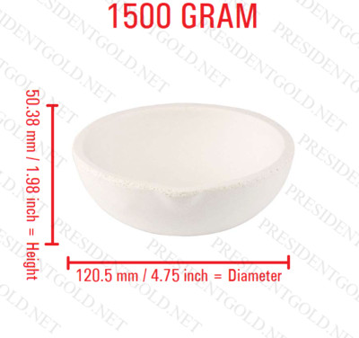 1500 Gram Ceramic Alumina Crucible Melting Gold Silver Copper Jewelers