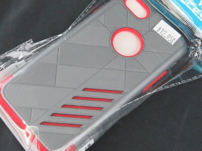 iPhone 7 Case - Gray/Red, Hard Shell, Shockproof Protection
