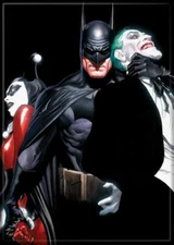 BATMAN HARLEY QUINN & THE JOKER ALEX ROSS D.C MAGNET 2.5” X 3.5” NEW
