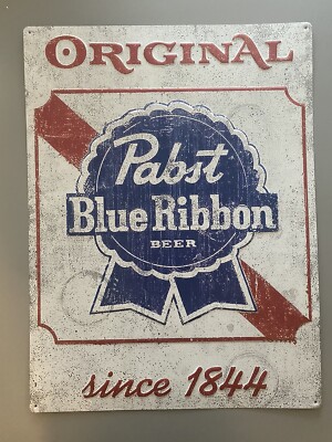 Pabst Blue Ribbon PBR Beer nostalgic metal tacker tin sign 18 x 24