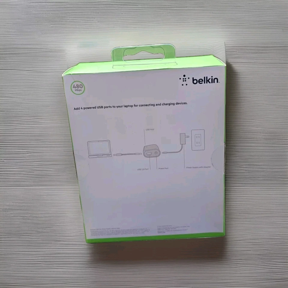 Genuine Brand New Belkin 4-port USB 2.0 Hub 480 Mbps - Image 2 of 4
