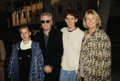 Graham Nash his family at the premiere of Batman Forever at Manns - Old Photo