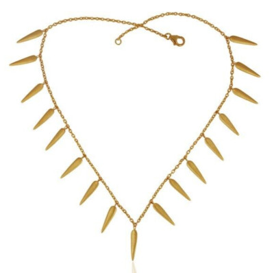 Cone Charm Necklace Yellow Gold Plated Multi Charm Jewelry For Women & Girl Gift