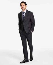 46S Kenneth Cole Reaction Men's Slim-Fit Ready Flex Stretch Fall Suits Dark Blu