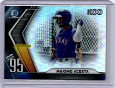 2022 Maximo Acosta Bowman Chrome Top 100 Rookie Card RC Rangers BTP-95