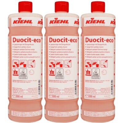 Kiehl Duocit-eco 3 x 1 Liter Sanitärreiniger mit Orangenfrische Orangenduft Set