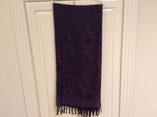 Bufanda jackard de gran tamaño para mujer, negro, púrpura, 50" por 50" seda, lana