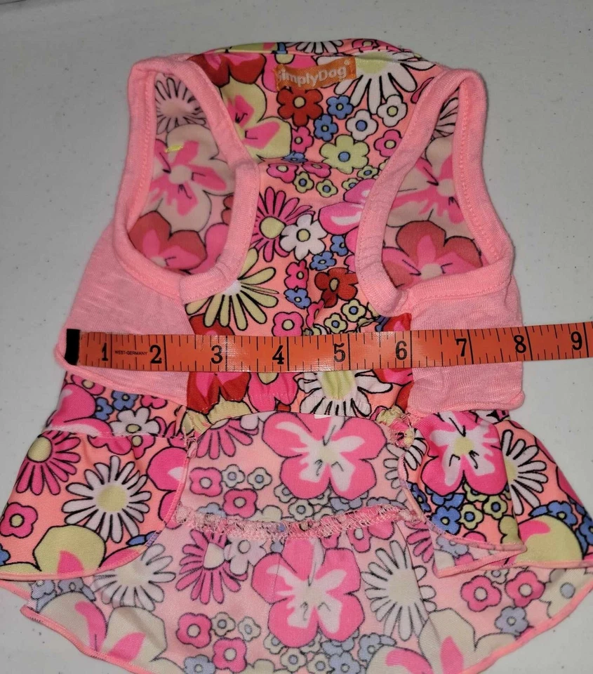Traje de baño de una pieza para perros perrito ropa vestidos niñas - pequeño - rosa Foto 4 de 4