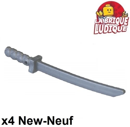 LEGO 4x Minifig Waffe Weapon Sword Shamshir Katana Sabre Schwert Ninja Silber