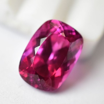 A+ Quality Natural Pink Ruby Cushion Cut 7.6 Ct Certified Burmese Loose Gemstone