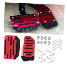 2PCS Non-Slip Car Pedal Covers, Automatic Transmission Gas Pedal Brake Red